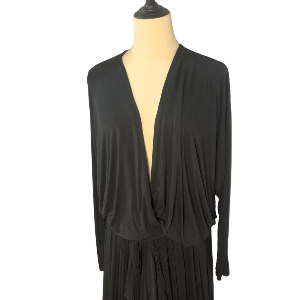 💎REVOLVE | Riller & Fount Black Faux Wrap Maxi Dress - Picture 4 of 9